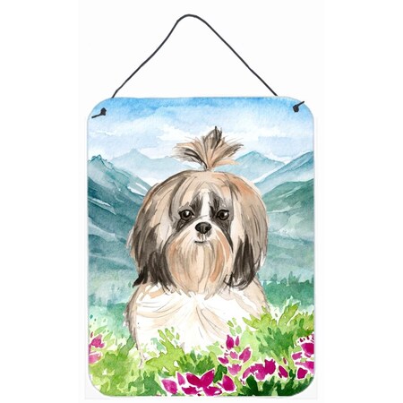 Carolines Treasures Mountain Flowers Shih Tzu Wall or Door Hanging Prints CK2521DS1216